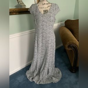 Alex Evenings lace and sequin jeweled petite evening gown.